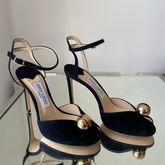 New JIMMY CHOO Sacora suede sandals 37 $1,195 - Picture 10 of 14